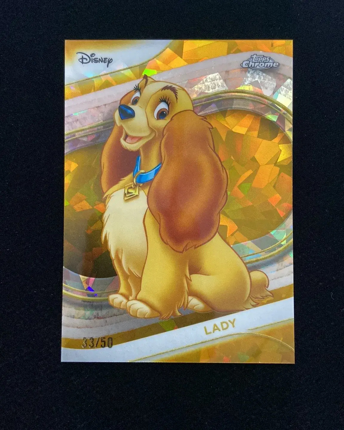 2025 Topps Chrome Disney Sapphire Gold Refractor #70 Lady 33/50 OC53