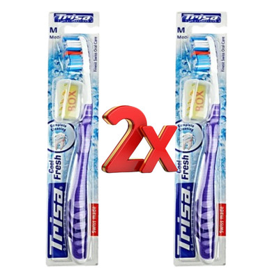 Trisa Cool & Fresh Complete Clean Medium Bristle Purple Toothbrush (Pack Of 2)