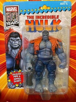 Hasbro Marvel Legends GREY INCREDIBLE HULK RETRO CARDED New MOC E5794 80 Years