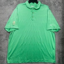 Nike Golf Polo Shirt Mens XL Green Dri-FIT Broken Sound Club Textured Stripe