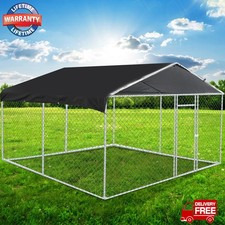 10 x10 FT Outdoor Pet Dog Kennel Metal Pet House Cage Backyard Cage w/ Cover USA
