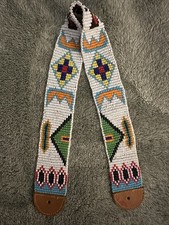 Vintage 1950's or 60's Native American Handmade Thunderbird Beaded 17" Belt