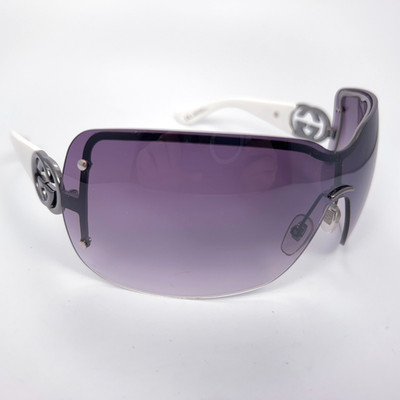 Gucci GG 2797/S White Grey Sunglasses Grey Gradient Shield Lens Eyewear Italy