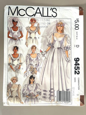 1980's McCall's Misses' Bridal,Bridemaid's Gown,Dress Pattern 9452 12-16 UNCUT