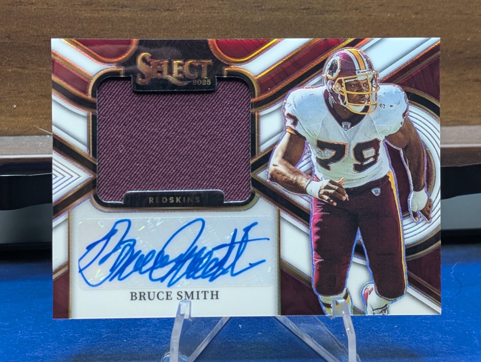 Panini 2025 Select Jumbo Signature Swatches White Prizm Bruce Smith Auto /75