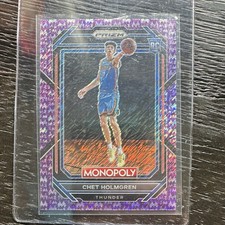 Panini 2022-23 Prizm Monopoly Chet Holmgren #63 Purple Money Shimmer /50 Rookie