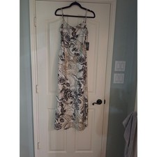 Vince Camuto New Romantic Maxi Dress Birch Paisley Floral Satin Slip Dress 4