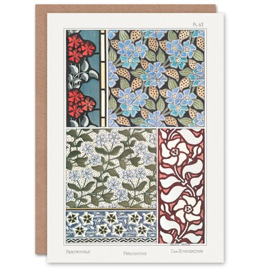 Maurice Pillard Verneuil Art Card Periwinkle Flower Pattern