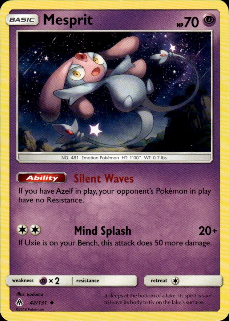 Mesprit 42/131 Uncommon Forbidden Light Pokemon Lightly Played