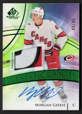 2020-21 SP Game-Used Authentic Rookie Green Autograph Patch Morgan Geekie 03/35