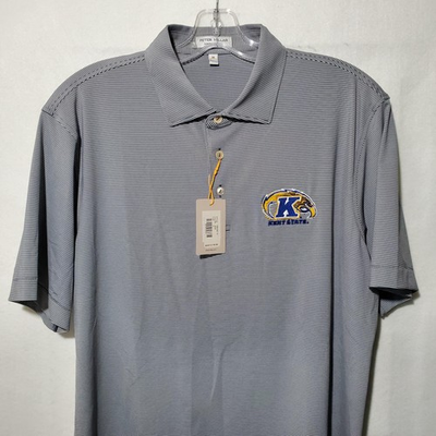#ad Kent State Golden Flashes Polo Shirt Mens Medium Gray NCAA Golf Peter Millar $119.99
