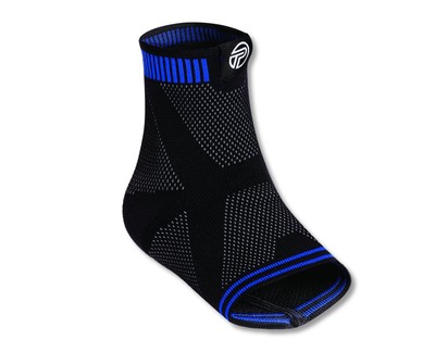 Pro-Tec Athletics 3D Flat Premium Ankle Sleeve, Black/Blue, Medium
