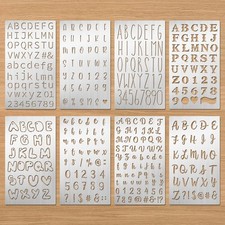 8 Pcs Metal Letter Stencils Wood Burning Stencil Lettering Stencils, Small Re...