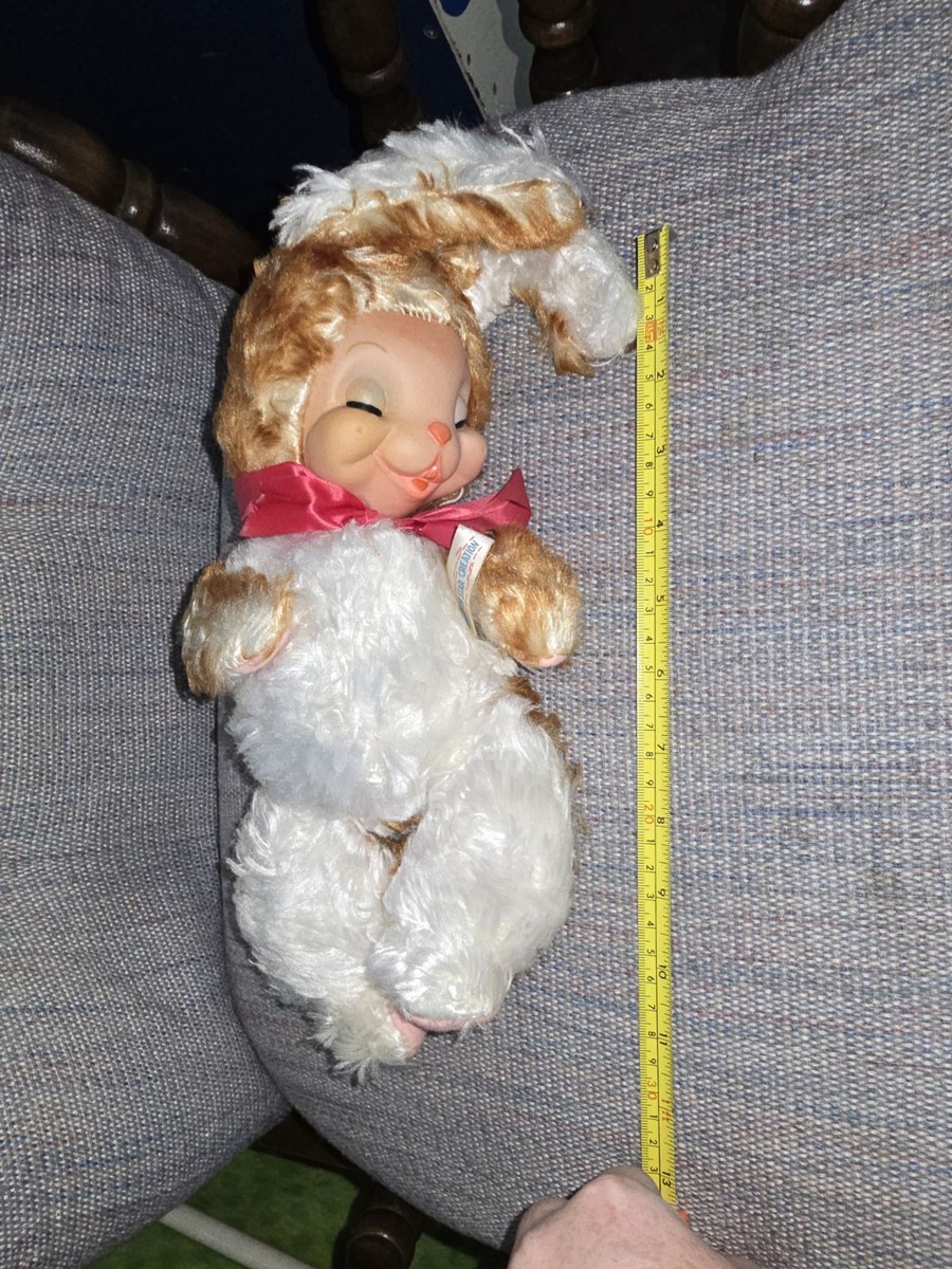 Rare Minty Rushton Tipsy Bunny Rabbit Rubber Face Plush 1956
