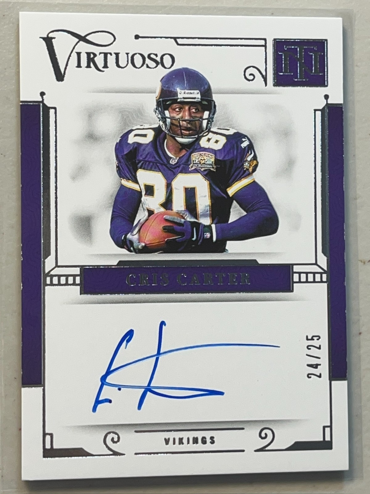 Cris Carter 2023 Panini National Treasures /25 Virtuoso On Card Auto Autograph