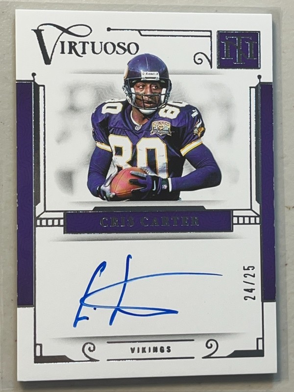 Cris Carter 2023 Panini National Treasures /25 Virtuoso On Card Auto Autograph