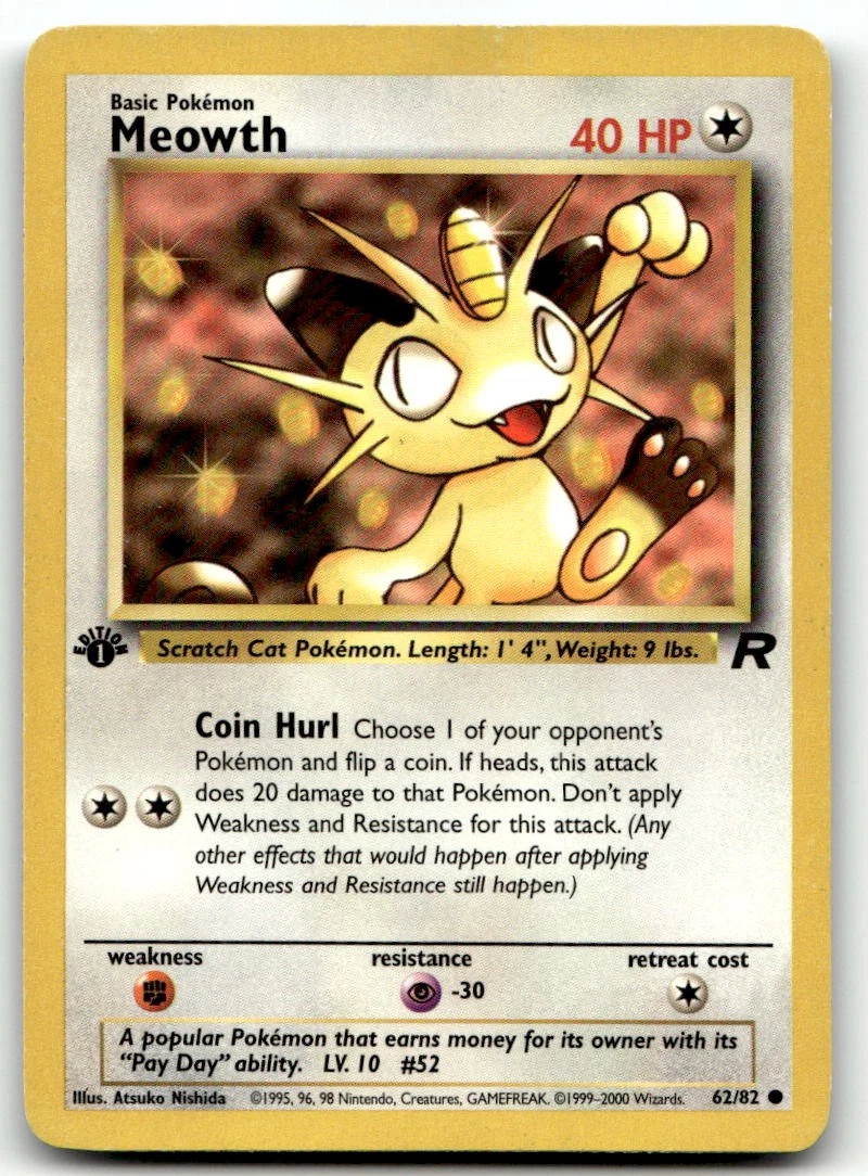 Meowth 62/82 Team Rocket for sale | eBay