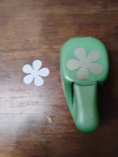 Green EK Success Paper Shapers Craft Punch Retro Flower