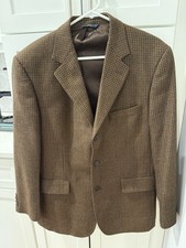 Brooks Brothers Men's 42R Brown Black 100 wool Houndstooth Sport Coat Blazer
