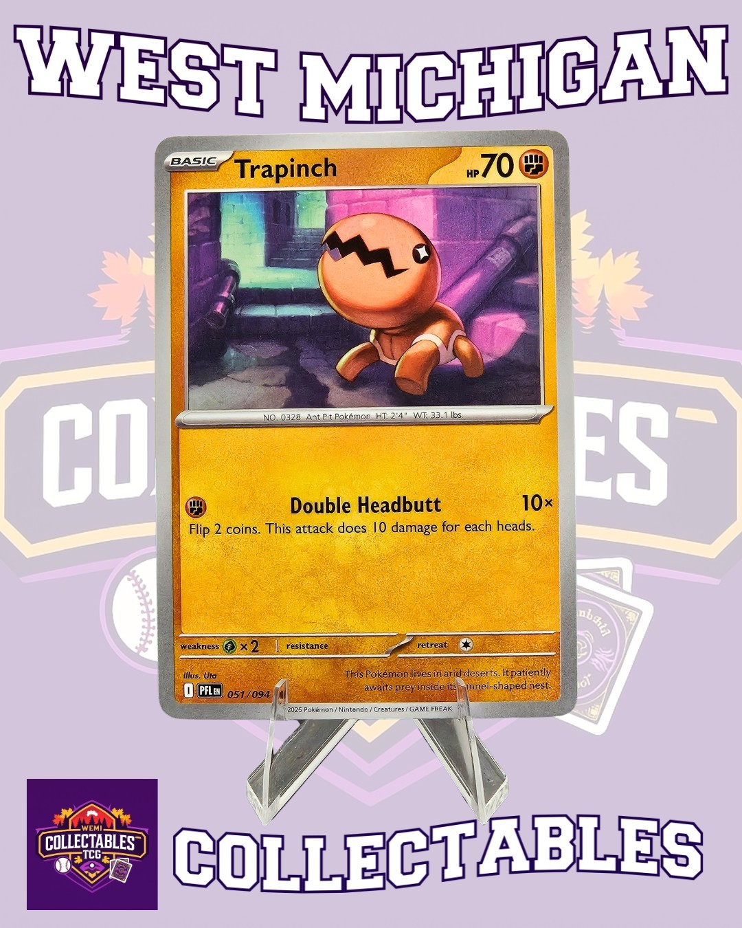 Trapinch 051/094 Me02: Phantasmal Flames Regular - Pokemon TCG NM