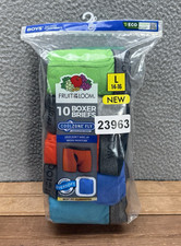 Fruit Of The Loom Underwear Boys Large Multicolor Boxer Briefs Coolzone Fly NEW