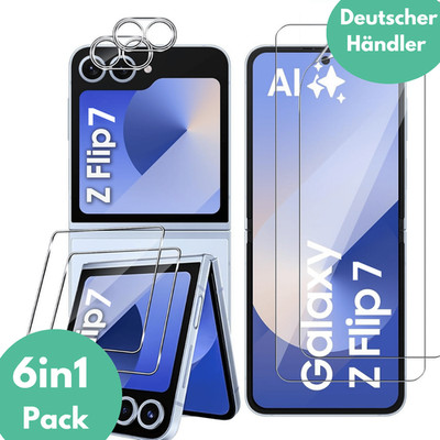 6X Schutzglas für Samsung Galaxy Z Flip 7 5G Display Kamera Panzerfolie Full 9H
