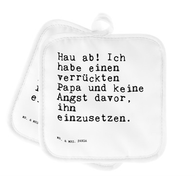 Topflappen Hau ab! Ich habe... - Geschenk Topfuntersetzer Vatertag Mutter Vati