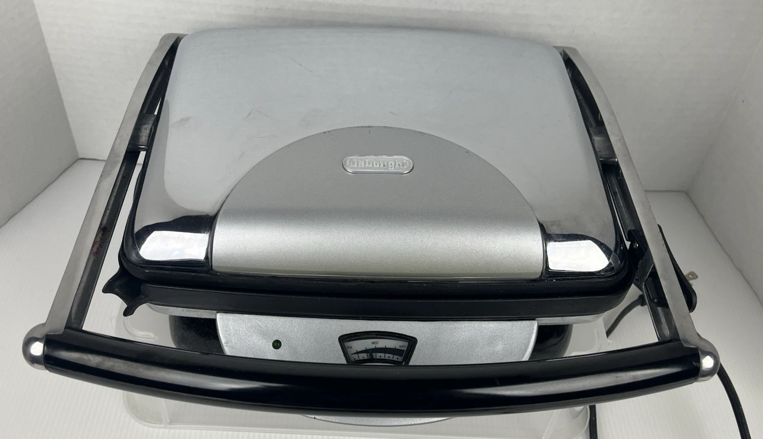 DeLonghi CGH800-U Panini Sandwich Maker Grill Silver includes Grease Cup
Opens in a new window or ta