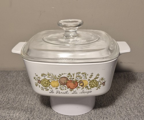 Vintage Corning Ware A-1 1/2-B Le Persil La Sauge 1.5 Qt Casserole Dish Lid A7C