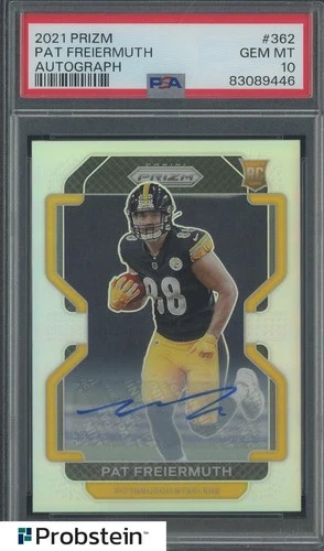 2021 Panini Silver Prizm #362 Pat Freiermuth Steelers RC Rookie AUTO PSA 10