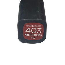 Lápiz labial rico color rojo tracción mate L'Oreal Loreal 403