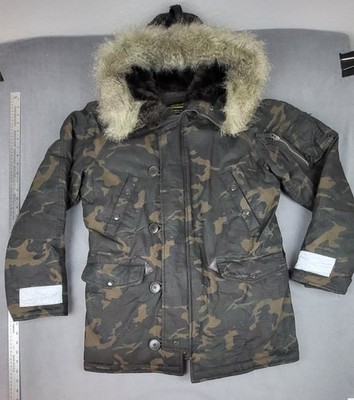 Alpha Industries N-3B Snorkel Parka Camo Faux Fur Hood Men's Small Extreme Cold