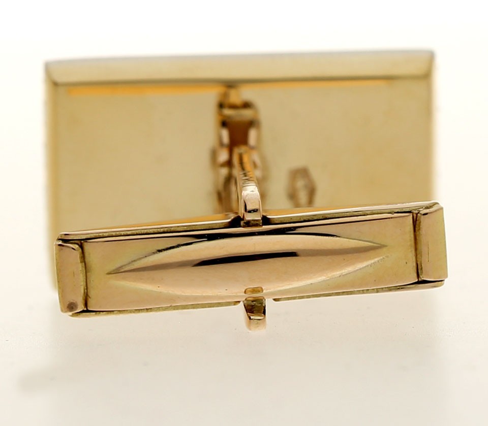 Contemporary Rectangle Cufflinks 18K Multi-Tone G… - image 3