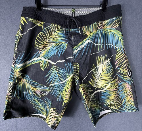Volcom Stone Lightning Leaf Print Surf Shorts W/ Back Pocket Men’s 34 - Picture 6 of 10