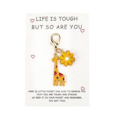 FRULX Kreative bunte Giraffe Gänseblümchen Schlüsselanhänger, Freundschaft, Liebe, S, Silber1 