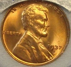 1937 s Lincoln Cent Penny San Francisco Mint Encased Uncirculated