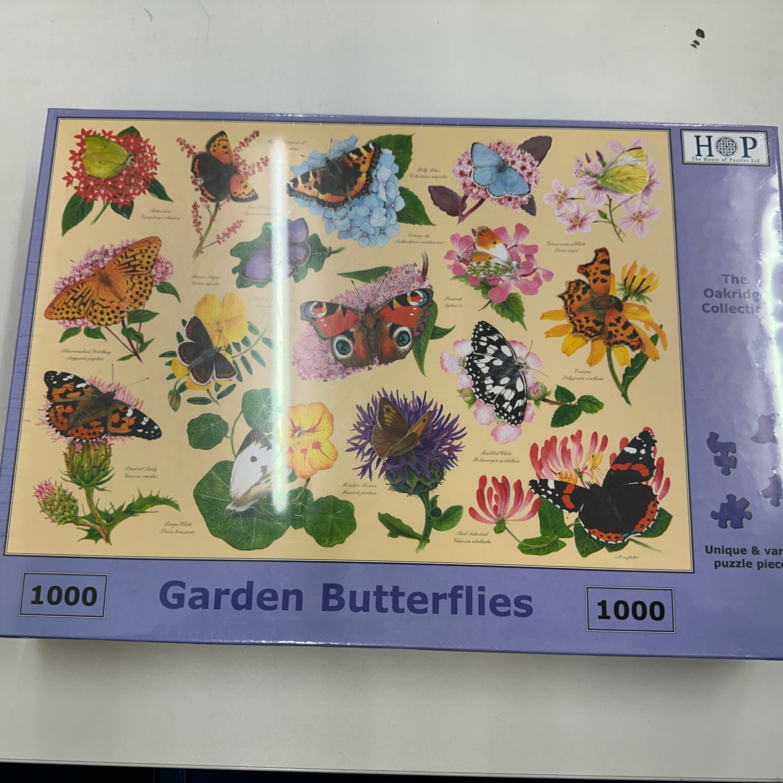 The House of Puzzles, Garden Butterflies, 1000 Piece Jigsaw Puzzle