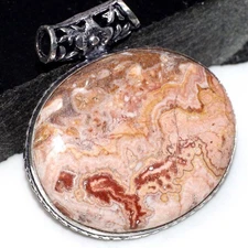 925 Silver Plated Chunky Mexican Laguna Lace Pendant Size 1.8" MJ