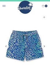 NWT Boardies Kids Boys Lime Leopard Swim Shorts Trunks Size 7-8