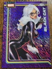 2026 Topps Chrome Marvel BLACK CAT Purple Shimmer Refractor /75 #13💜🔥