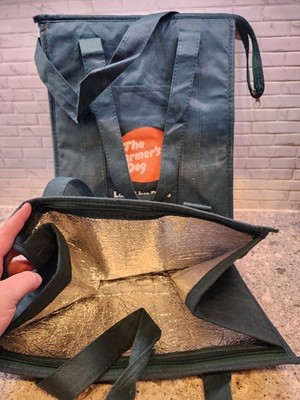 The Farmer's Dog Insulated Reusable Tote Bag Green Dog Food Cooler Lunch Bag x 3