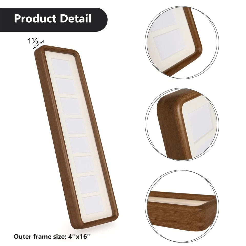 4""x16"" Collage Picture Frame with Single Mat, 1.5x2.5 Collage Matted Frame ... - Image 4 of 4