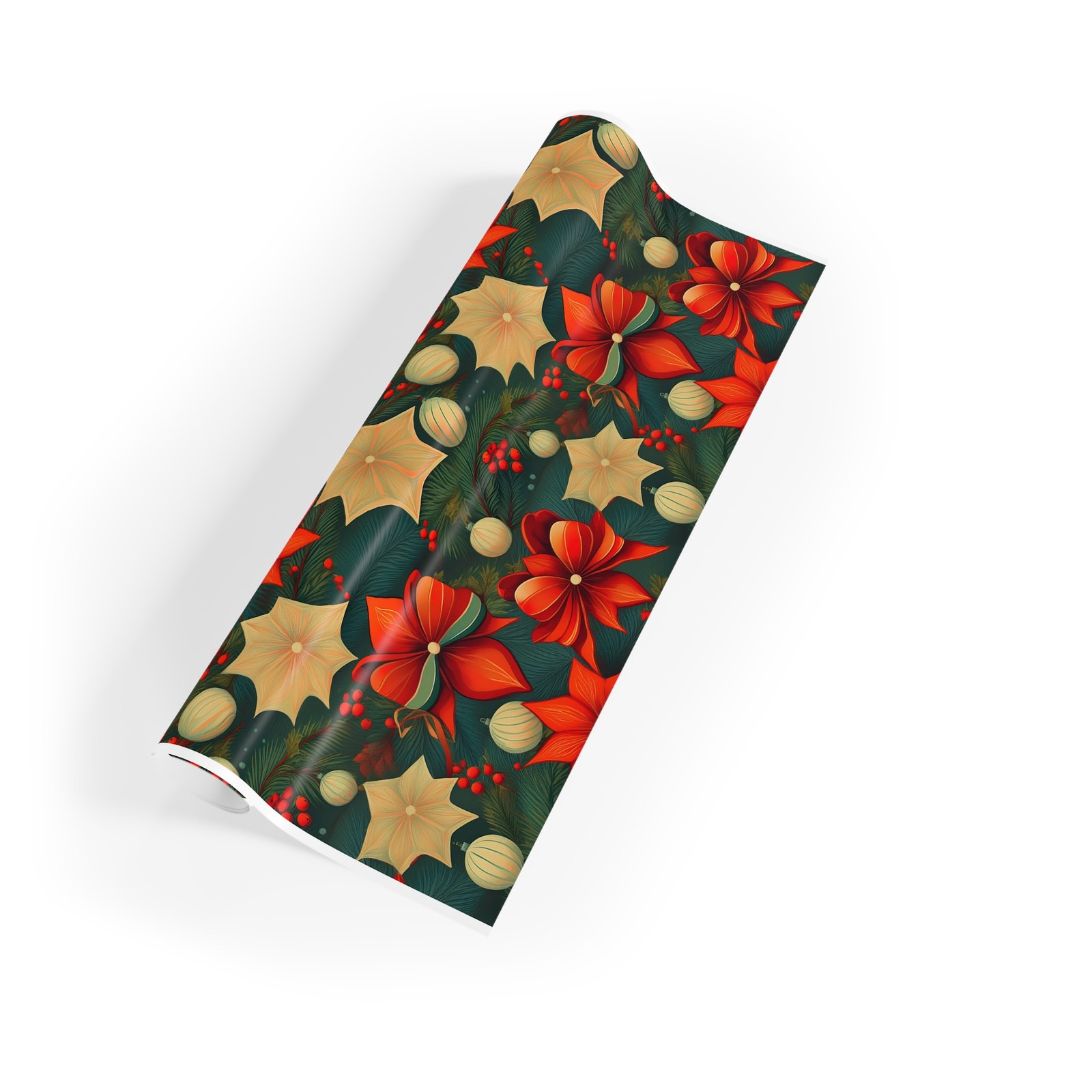 Gift Wrapping Christmas Pattern Paper Rolls, 1pc