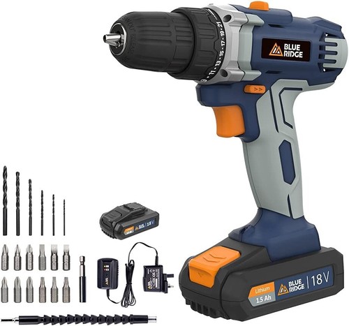 Blue Ridge BR2809.1 18v Cordless Drill Driver - With Battery & Charger ...