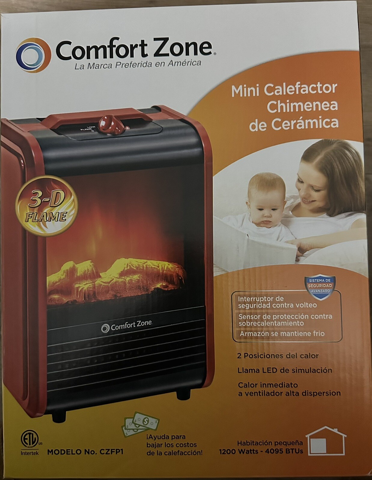 Comfort Zone Mini Electric Fireplace Space Heater Red 75877125064 | eBay