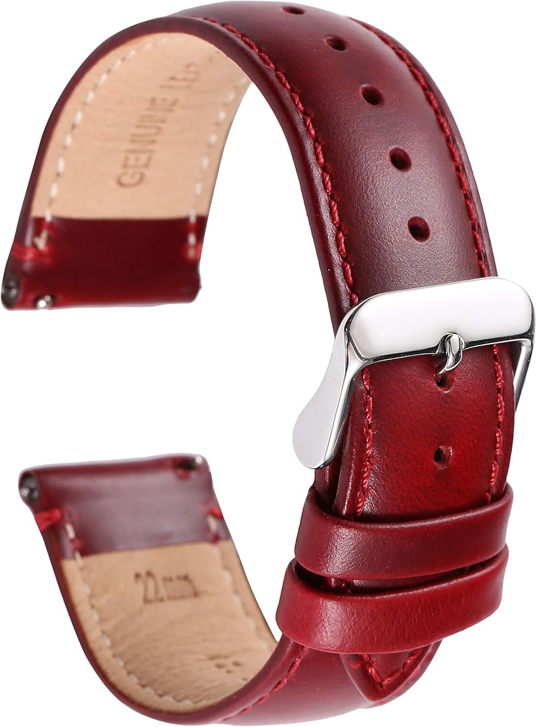 Quick Release Rubino Genuine Leather Watch Strap - Replacement Wrist Straps For
