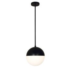 Justice Design Fusion 16" LED Flush Mount, Black/Opal Glass - FSN-4182-OPAL-MBTX