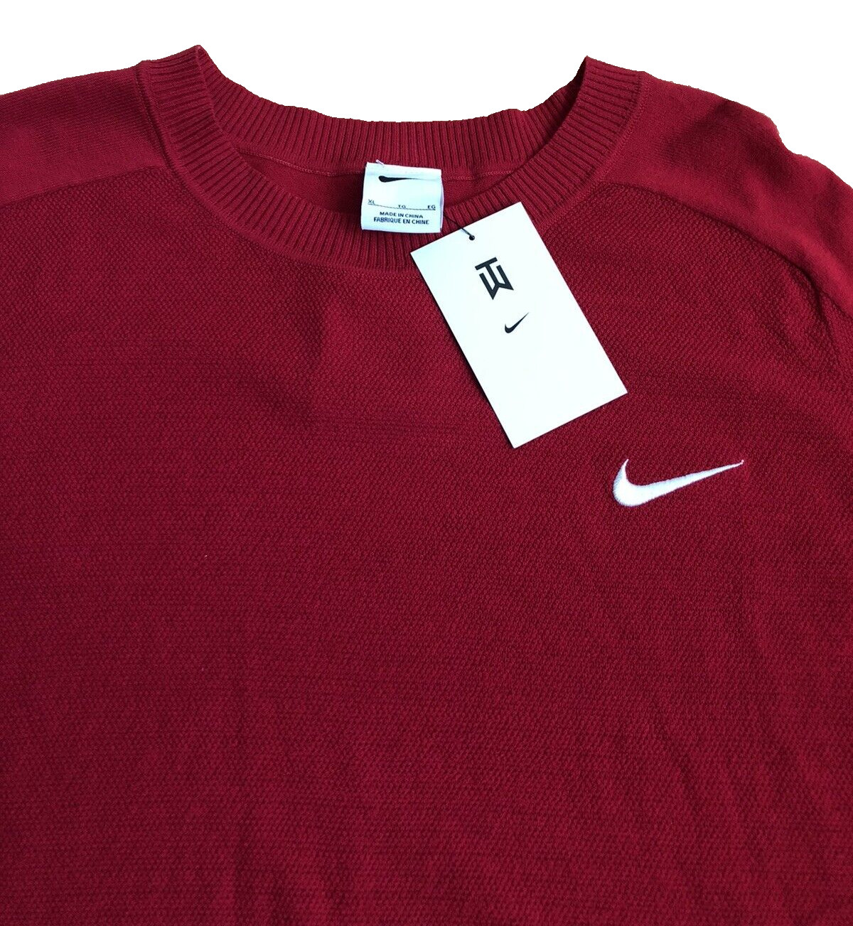 Nike Golf Tiger Woods TW Red White Black Knit Sweater DR5291-687 Men's Sz XL NEW image 4