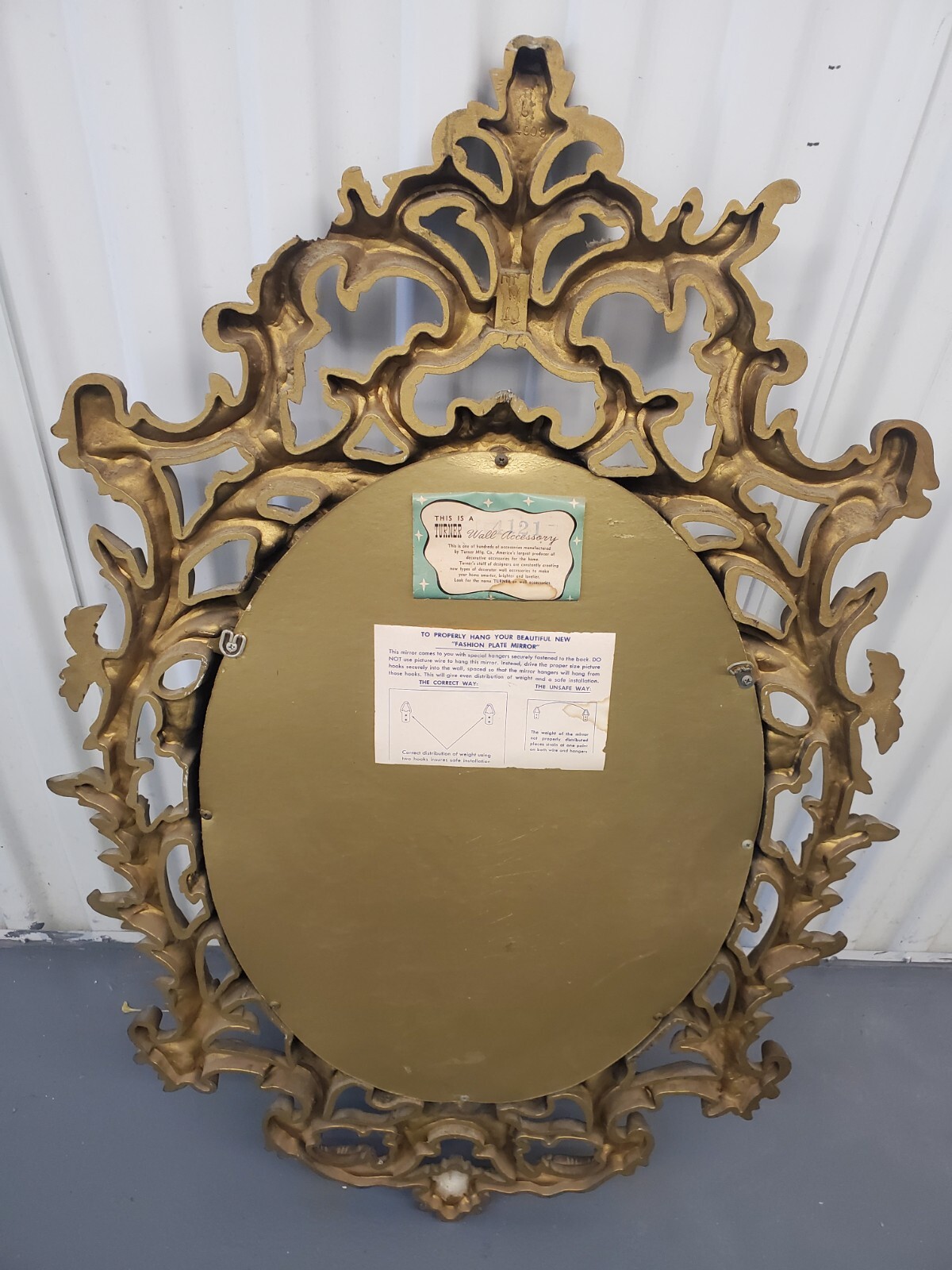 Vintage Turner Framed Wall Fashion Plate Mirror eBay