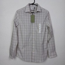 Goodfellow  Co Shirt Mens Small 14 14-1/2 Gray Check Standard Fit Button Up L/S